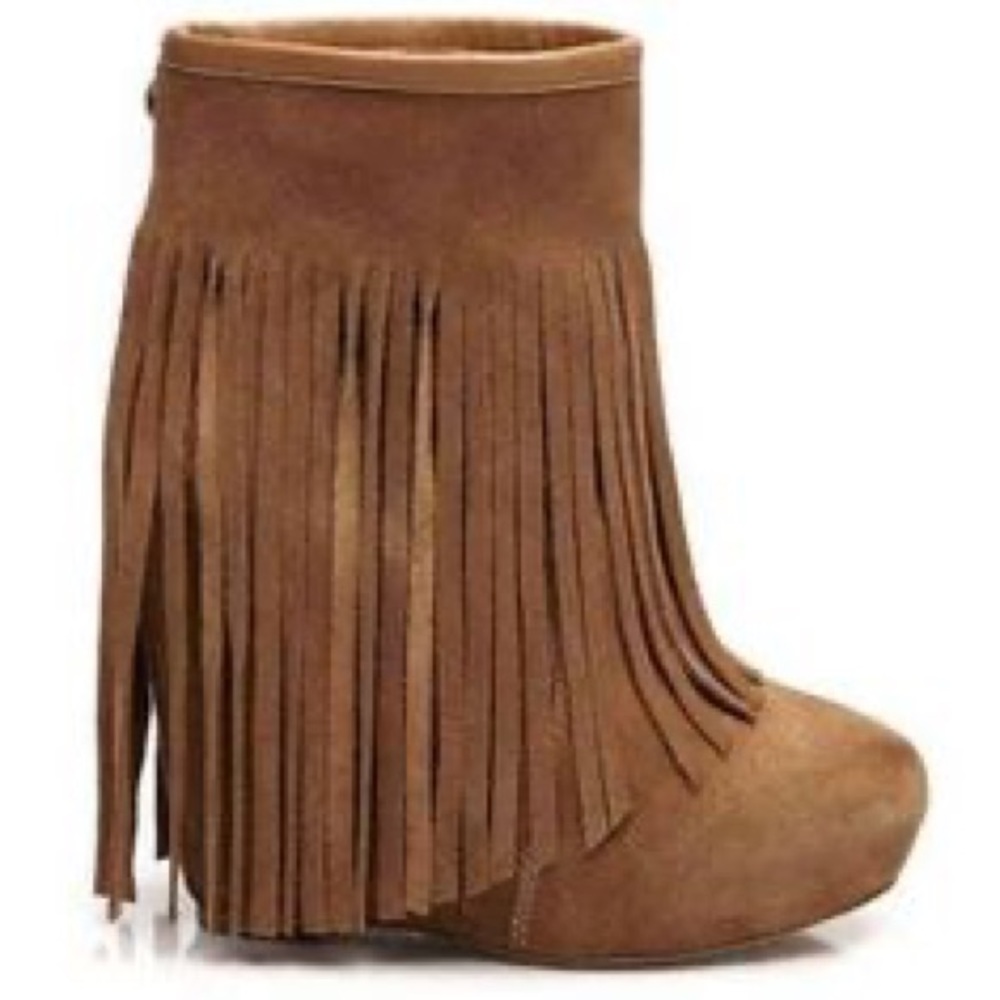 UGG Koolaburra Zarin Fringe Suede Wedge Boots, 7
